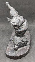 Load image into Gallery viewer, Antique Cast Iron Scottie Dog Playing Violin Door Stop
