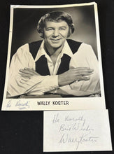 Load image into Gallery viewer, Wally Koster Signed Autograph Photo 8" X 10", EX+