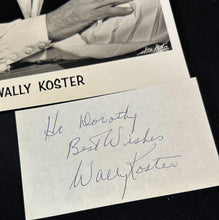 Load image into Gallery viewer, Wally Koster Signed Autograph Photo 8" X 10", EX+