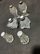 Load image into Gallery viewer, Sterling / Cut Crystal Salt and pepper lot of 6