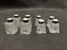 Load image into Gallery viewer, Sterling / Cut Crystal Salt and Pepper lot of 8