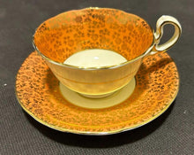 Load image into Gallery viewer, Aynsley England Bone China Salmon Pink Gold Cup and Saucer