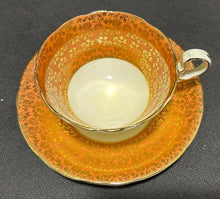 Load image into Gallery viewer, Aynsley England Bone China Salmon Pink Gold Cup and Saucer