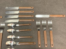 Load image into Gallery viewer, Mid Century Teak Cutlery Set