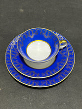 Load image into Gallery viewer, Vintage Kertel Jacob Gold+Blue Germany Trio Cup and Saucer