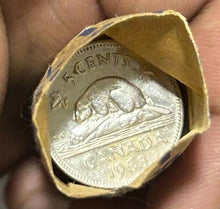 Load image into Gallery viewer, 1950s and 1960s Canada 5cent (Nickels) Coin Roll (40 coins)