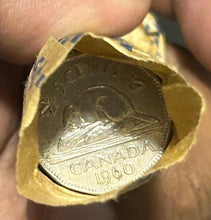 Load image into Gallery viewer, 1960 Canada 5cent (Nickels) Coin Rolls A (36 coins)