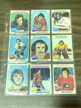 Load image into Gallery viewer, Sheet of 9, 1975-76 O-Pee-Chee Hockey Cards #151-166, VG+