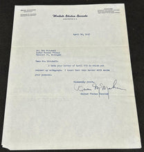 Load image into Gallery viewer, April 16th 1947 Autograph Letter of Brien Mcmahon Senator of Connecticut, EX