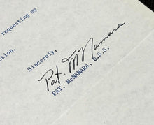 Load image into Gallery viewer, Sept 15th 1958 Autograph of Pat McNamara Senator of Michigan with letter, EX