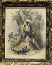 Load image into Gallery viewer, Vintage Framed Print Engraving - Romance Scene - Drawn By J. Brown