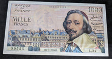 Load image into Gallery viewer, 1954 Bank of (Banque De) France 1000 Francs Bank Note