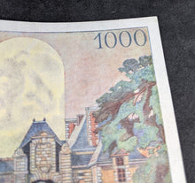 Load image into Gallery viewer, 1954 Bank of (Banque De) France 1000 Francs Bank Note