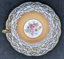 Load image into Gallery viewer, FOLEY Bone China Teacup & Saucer - Orange, Gold & Floral Bouquet
