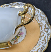 Load image into Gallery viewer, FOLEY Bone China Teacup & Saucer - Orange, Gold & Floral Bouquet