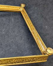Load image into Gallery viewer, Small Brass Rimmed Footed Tray With Glass Base - As Is