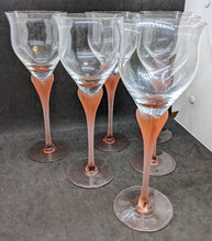 Load image into Gallery viewer, 6 x 1980's MIKASA Sea Mist Coral Frosted Stemware Crystal Water Goblets