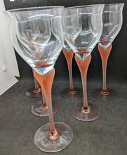 Load image into Gallery viewer, 6 x 1980's MIKASA Sea Mist Coral Frosted Stemware Crystal Water Goblets
