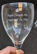Load image into Gallery viewer, 1987 Apple Canada Inc. Country Of The Year Employee Appreciation Stemware