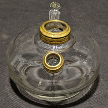 Load image into Gallery viewer, Vintage Clear Glass Oil Lamp Base With Brass Fittings