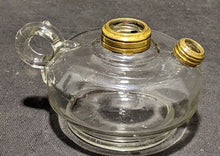 Load image into Gallery viewer, Vintage Clear Glass Oil Lamp Base With Brass Fittings