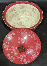 Load image into Gallery viewer, Temptation by Tara - Floral Lace - Red - Lidded Round Casserole & Bowl Set