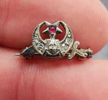 Load image into Gallery viewer, Kent 10KT-14KT Sword & Moon Crescent Chained Brooches