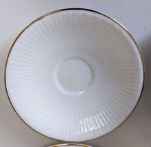 Load image into Gallery viewer, Set of 12 Rorstrand - Sweden - Gold Rimmed & Ribbed Demitasse Cups & Saucers