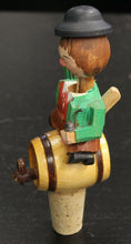 Load image into Gallery viewer, Folk Art Mechanical Carved Wood Liquor Stopper