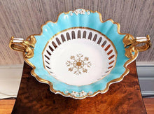 Load image into Gallery viewer, Davenport, Longport Staffordshire, Pedestal Compote Bowl - Teal & Gold - AS IS