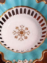 Load image into Gallery viewer, Davenport, Longport Staffordshire, Pedestal Compote Bowl - Teal & Gold - AS IS