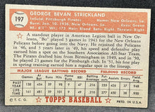 Load image into Gallery viewer, 1952 TOPPS Baseball Card - #197 - George Strickland - VG+