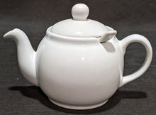 Load image into Gallery viewer, Small, White Ceramic Bachelors Teapot With Infuser Inside