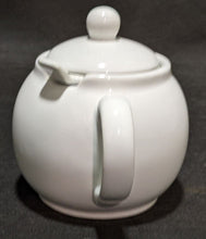Load image into Gallery viewer, Small, White Ceramic Bachelors Teapot With Infuser Inside