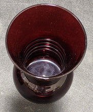 Load image into Gallery viewer, Vintage Cranberry Glass Decanter With 4 Stemless Glasses
