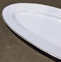 Load image into Gallery viewer, Blue With Platinum Rim Oval Fish Serving Platter by Johann Haviland