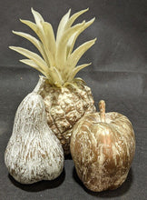 Load image into Gallery viewer, Large Ceramic Shell Decor by Haeger with Gold Tweed Glaze (22Kt) w Fruit