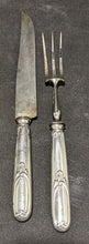 Load image into Gallery viewer, Silver Plate Handle Carving Fork & Knife Set - Believe To Be Christofle