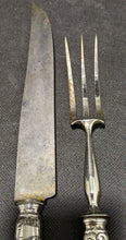 Load image into Gallery viewer, Silver Plate Handle Carving Fork & Knife Set - Believe To Be Christofle