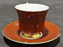 Load image into Gallery viewer, Elizabethan Staffordshire Bone China Tea Cup & Saucer - Maroon & Autumn Flowers