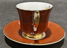 Load image into Gallery viewer, Elizabethan Staffordshire Bone China Tea Cup & Saucer - Maroon & Autumn Flowers