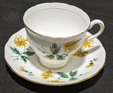 Load image into Gallery viewer, Colclough Bone China Tea Cup & Saucer -- Golden Floral Sprig Design