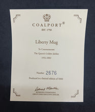 Load image into Gallery viewer, 2002 To Commemorate Queen's Golden Jubilee Liberty Coalport Fine Bone China Mug