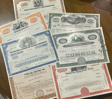 Load image into Gallery viewer, 7 Rare Stock Shares Certificates of different companies Lot #3
