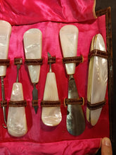 Load image into Gallery viewer, Vintage Heavy Mother of Pearl Handle Full Manicure 15 Pieces Vanity Set