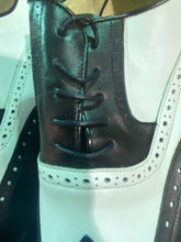Load image into Gallery viewer, Conti Men's Formal White & Black Leather Boot Wingtip Two Tone Shoes