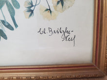 Load image into Gallery viewer, Antique Framed Flower Print - Signed - B