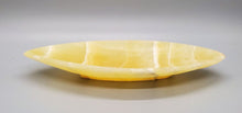 Load image into Gallery viewer, Polished Yellow Stone / Onyx Marquise Shaped Soap Dish