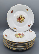 Load image into Gallery viewer, 8 Autumn Flowers Bread & ButterPlates by Orion - Czechoslovakia