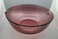 Load image into Gallery viewer, Large Purple Glass Serving Bowl, Ribbed Design